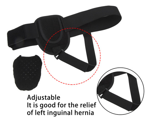 Cinturón De Hernia Ajustable Negro Negro Con Descompresión D