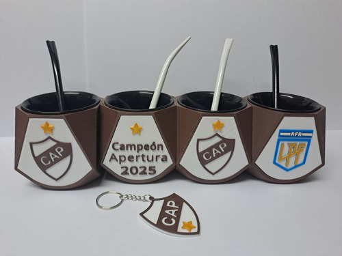 Mate Platense Campeon 2025 Lpf /bombilla Y Llavero De Regalo Multicolor Otf