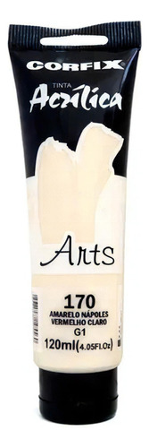 Tinta Acrílica Corfix Arts 120ml Amarelo Nápoles 170 Gr 1