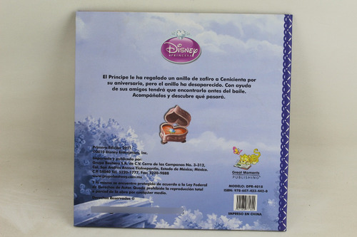 L3132 Disney Princesa -- Cenicienta Y El Anillo De Zafiro (Usado)