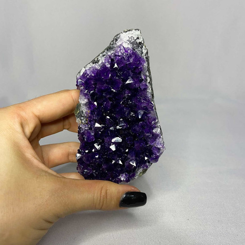 Drusa Ametista Bruta Quartzo De Cristal Roxo Geodo Natural Roxo Escuro