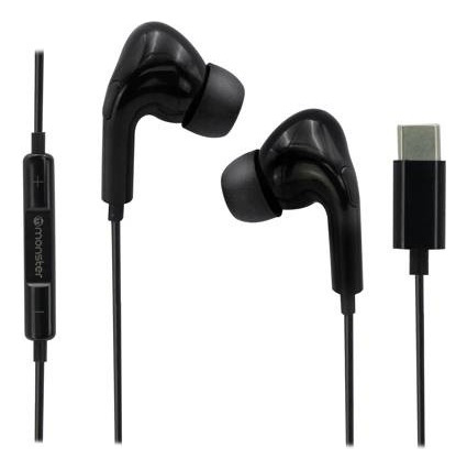 Audífonos Monster Audio Usb-c Con Microfono C21wt Negro