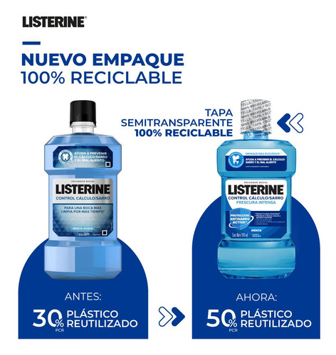 Enjuague Bucal Listerine® Control Sarro Con Alcohol 180 Ml