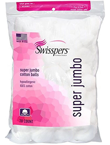 Swisspers Cotton Balls Jumbo Plus Size, 70 Count