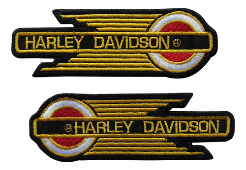 Parche Bordado Modelo Emblema Harley Davidson Alas Tanque X2