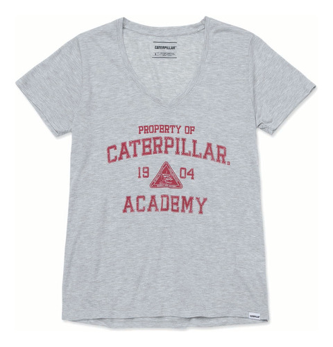 Remera Caterpillar 1904 Gra Light Heather Grey Para Dama