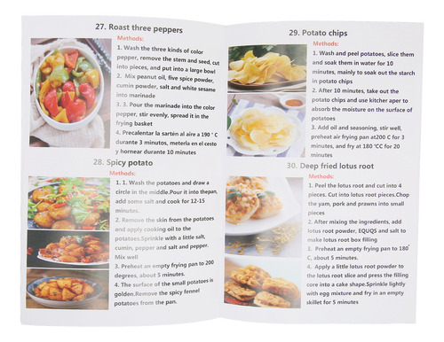 Libro De Cocina Air Fryer, 32 Recetas, Imágenes En Color, Co