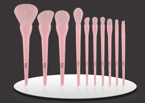 Brochas Maquillaje Profesional Unicolor Set 10 Piezas