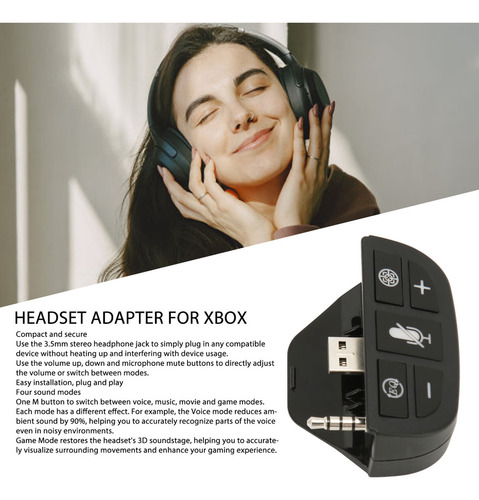 Adaptador De Auriculares Estéreo For Xbox Voice Control, Es