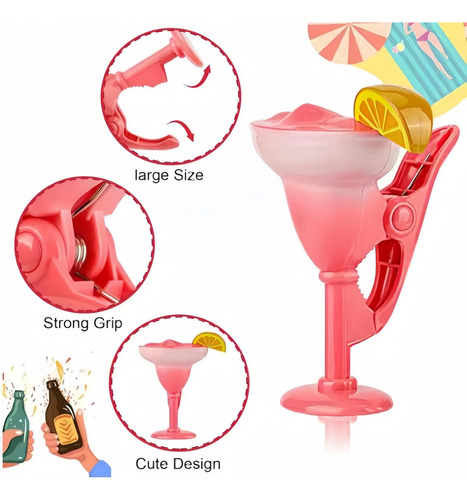 4 Clips De Playa Decorativos Con Forma De Botella