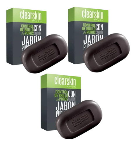 Jabon Con Carbon Control De Brillo Y Poros Kit 3pz Clearskin
