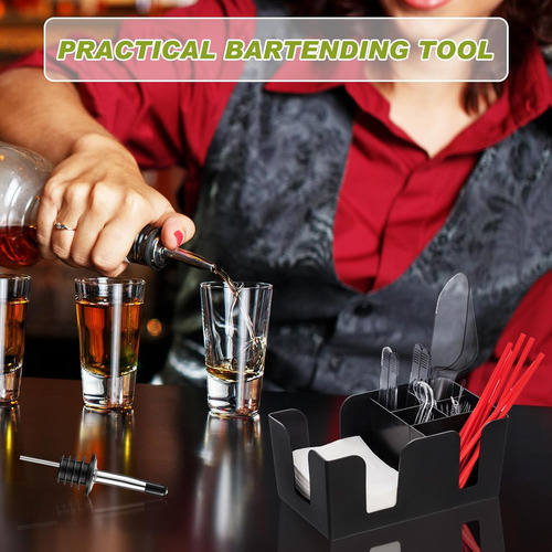 Carrito De Bar Con 6 Botellas De Jugo De Fruta Y Licor Y 12