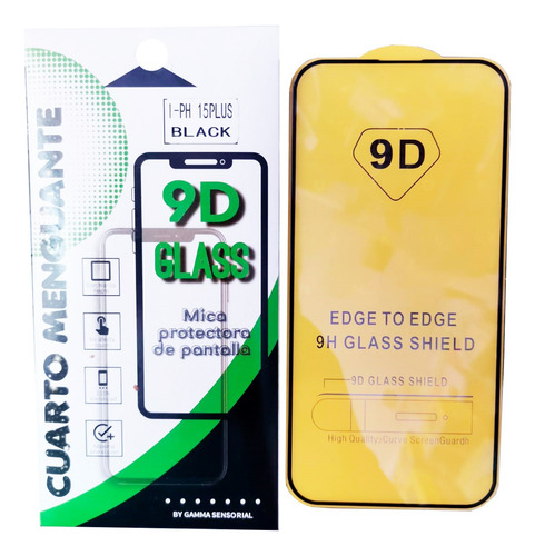 Mica De Cristal Templado 9d Para Ip 15 Plus