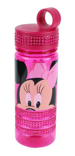 Garrafa Temática Minnie Brilhante Rosa Disney Licenciado Fg