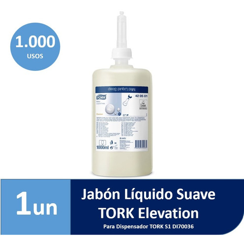 Jabón Líquido Suave Tork Para Dispensador 1 Bot. 1000 Ml.