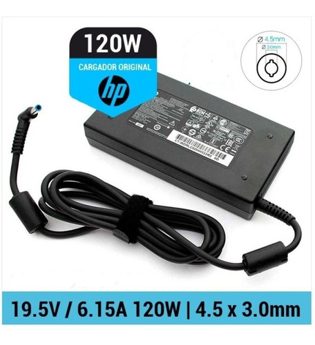 Cargador Laptop Hp 19.5v 6.15a 120w Original Con Cable Ac