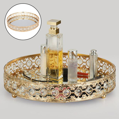 Bandeja De Espejo Dorado Bandeja De Perfume Espejo Bandeja