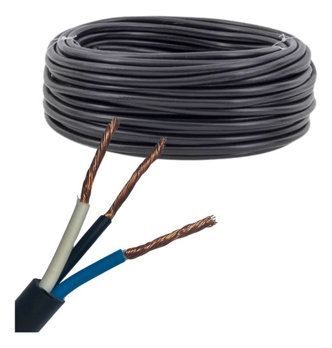 Cabo Pp 3 Vias 4mm Rolo De 80 Metros Poço Artesiano Extensão Cobertura Preto
