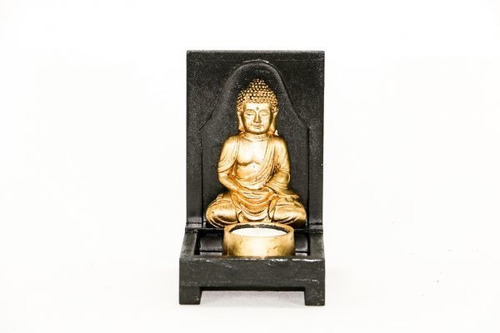 Porta Velas Para 1 Vela Com Buda Meditando 15 Cm