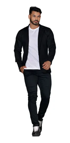 Blazer masculino slim com calça jeans sale