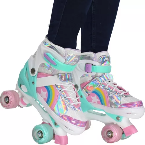 Patines En Linea con Luz Led para Niños + Equipo Proteccion (Talla 24 –  Little Monkey