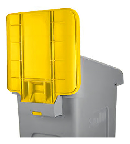Placa Para Contenedor Rubbermaid Estación Reciclaje Slim J Color Amarillo