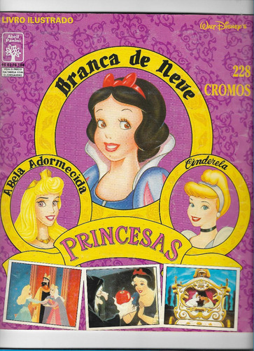 Álbum Figurinha - Princesas Branca De Neve Cinderela Bela Ad