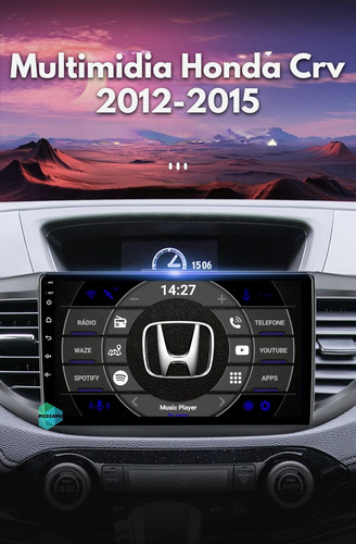 Multimídia Honda Crv 2012/2013/2014/2015 6+128gb Carplay