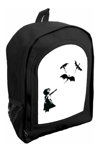 Mochila Negra Nena Nene Jardin/ Preescolar Dragones Ar16