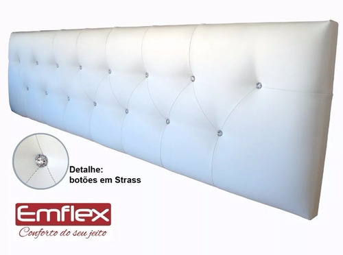 Cabeceira Painel Agatha King Size Couro Ecológico Branco