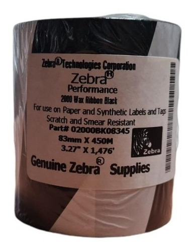 Paquete De 6 Ribbon De Cera 83x450 Mts Zebra 02000bk08345