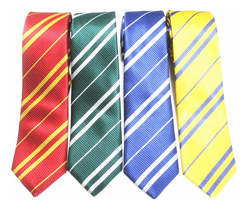 Corbata Roja+verde+azul+amarilla 4pz Harry Potter Gryffindor