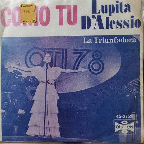 Disco 45 Rpm: Lupita Dalessio- La Triunfadora
