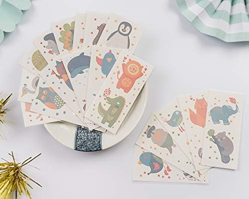 Papakit Cute Zoo Animals 36 Juego De Tatuajes Falsos Tempora
