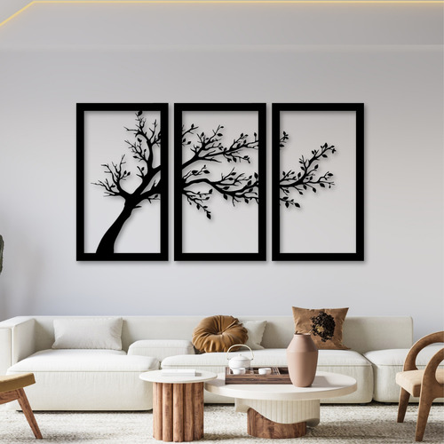 Cuadros Decorativos Modernos Living Arbol Vida Acero 