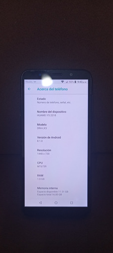 Celular Huawei Y5 Dra-lx3 Negro (Usado)