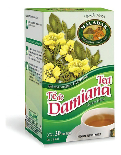 Greenside Malabar Damiana Caja Con 30 Bolsitas Sfn 