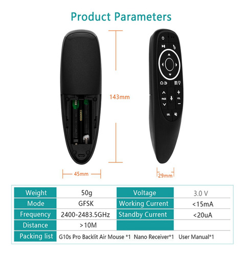 Control Remoto G10s Pro Para Android Box Voice Remote Cont-f