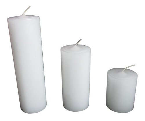 2 Trios Velas Cilíndricas 5cm,10cm E 15cm Decoração