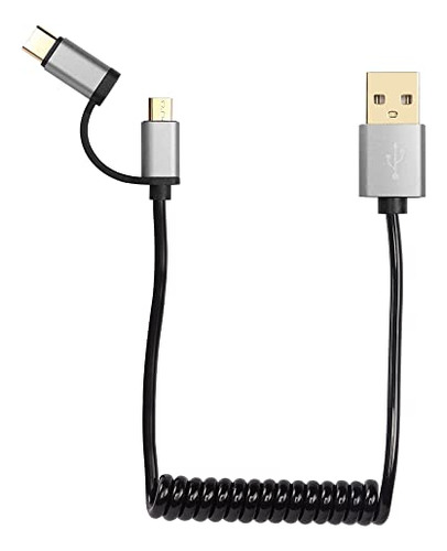 Cable Usb De Carga Rápida Riieyoca Tipo C 2 En 1  Enrollado