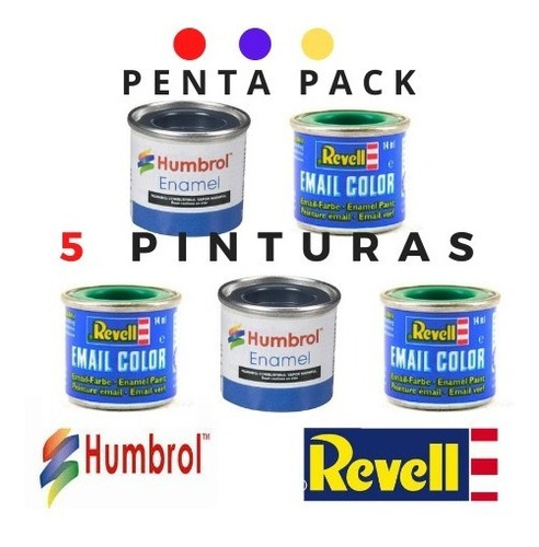Pintura Enamel Revell/humbrol - Penta Pack  (5 Unidades)