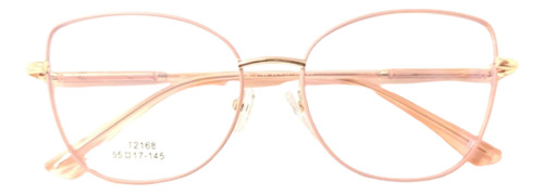 Armazones De Lentes Anteojos Lectura Aper 2168 Metal Rosa Para El Frente Y Rosado Nacarado Para El Contorno Del Marco
