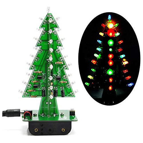 3d Xmas Tree Led Diy Kits 7 Color Flash Circuit Led Ek1...