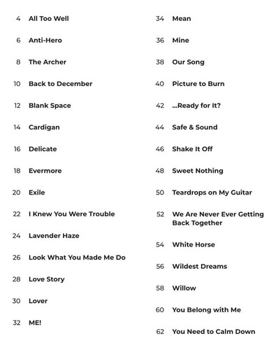 Livro Taylor Swift Super Easy Songbook 2ª Edição Para Piano