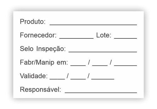 5000 Etiqueta Vinil Alimento Anvisa Vigilância Sanitária