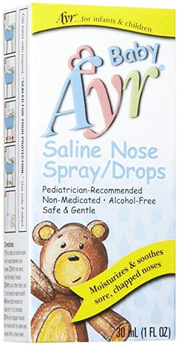 Ayr Bebé Saline Nasal Spray / Gotas, 1 Oz