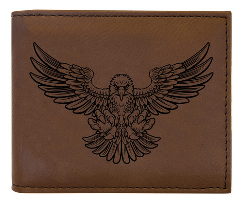 Cartera De Cuero Plegable Con Diseño De Águila Regalo Para H