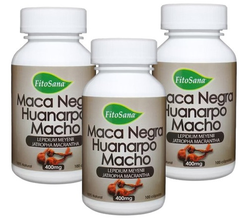 Huanarpo Macho Reforzado Maca Negra Vigor Sexual 03 Frascos