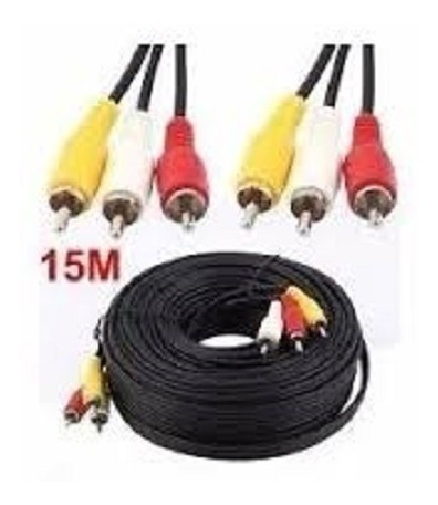Cable 3 Rca Audio Vídeo Longitud 15 Metros Tv Blue Ray Deco