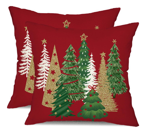 Juego De 2 Fundas De Almohada Navideñas 45 X 45 Cm
